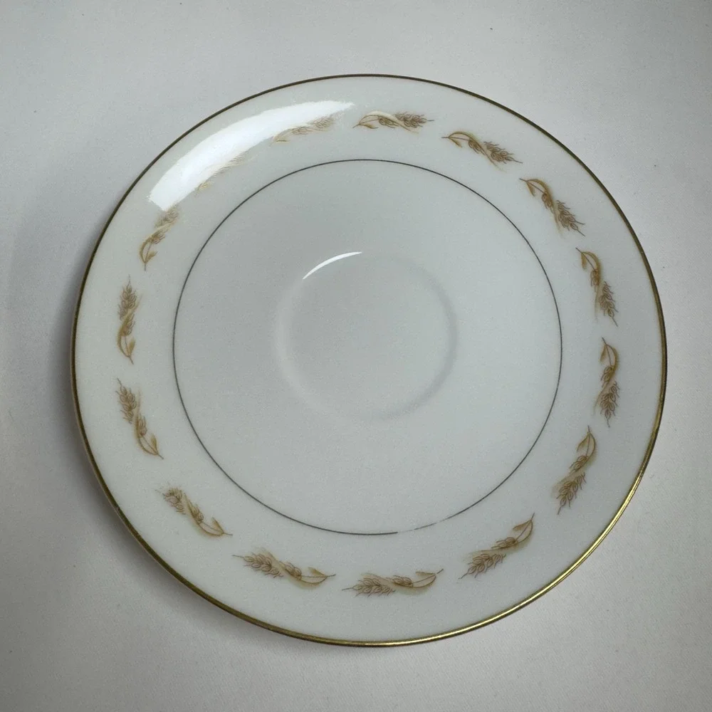 Mikasa Fine China Wheat‎ Grace Tea Set Cup Saucer Plates Japan Vintage Gold Tim